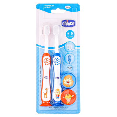 Chicco Toothbrush Set Blue + Orange 3Y-8Y