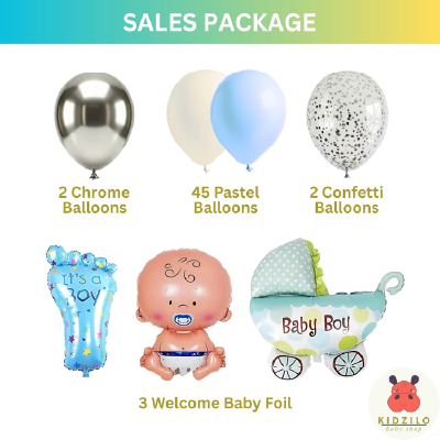 KIDZILO 57 Pcs Welcome Baby Boy Decoration Kit