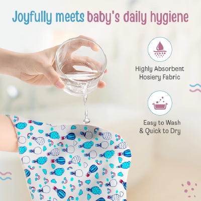 LuvLap Hosiery Cotton Cloth Premium Baby Washcloth for New Born