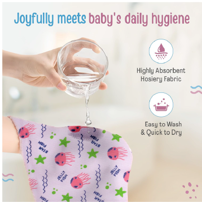 LuvLap Hosiery Cotton Cloth Premium Baby Washcloth for New Born