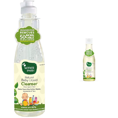 Mother Sparsh Plant Powered Natural Baby Liquid Cleanser with Basil & Green Apple Extract