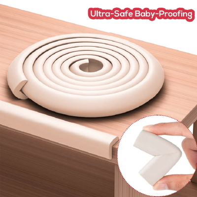 Safe-O-Kid® (Set of 5) Baby Proofing Combo of L-Shaped 2 mtr Large Pre Taped Edge Guard