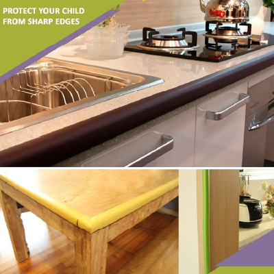 Safe-O-Kid® (Set of 5) Baby Proofing Combo of L-Shaped 2 mtr Large Pre Taped Edge Guard