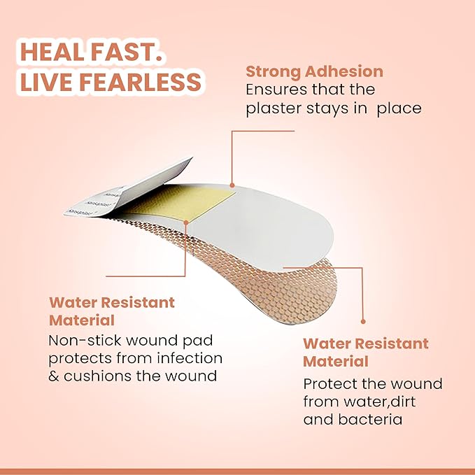 DR. MOREPEN AID Adhesive Band Aid Waterproof for Kids & Adults, Latex Free - 10 First Aid Bandaid