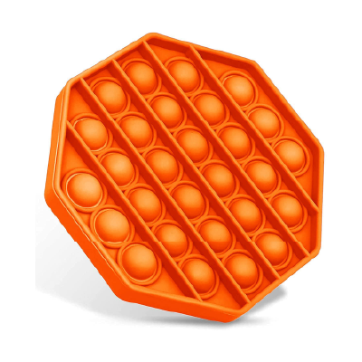 Boniry Unisex Hexagon Push Pop It Bubble Fidget Autism Special Needs Silicone Stress Relief Sensory Toy (Orange)