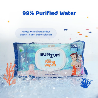 Bumtum Baby Chota Bheem Gentle Soft Moisturizing Wet Wipes With Lid