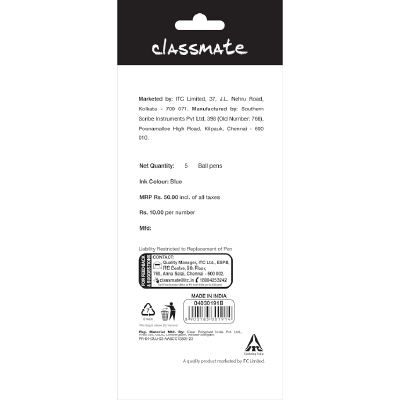 Classmate Octane- Blue Ball Pens