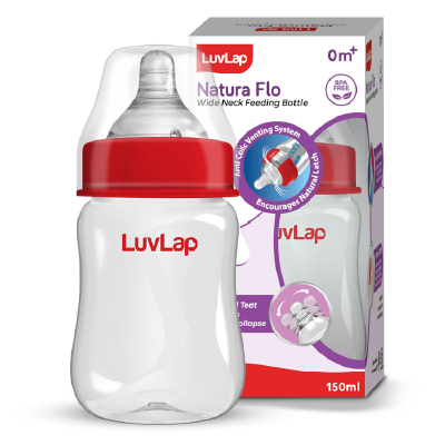 LuvLap Anti-Colic Wide Neck Natura Flo Baby Plastic Feeding Bottle
