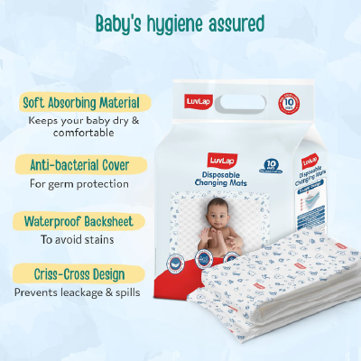 LuvLap Disposable Baby Underpad Cum Changing Mats