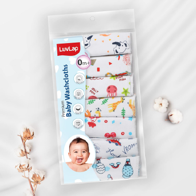 LuvLap Hosiery Cotton Cloth Premium Baby Washcloth for New Born