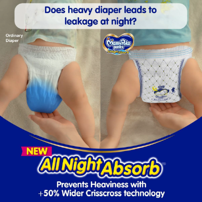 Mamypoko pants All Night Absorb| Pant Style Baby Diapers New Born Size(XS)