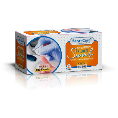 Sara+Care 100 Sterile Alcohol Swabs