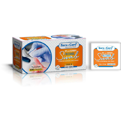 Sara+Care 100 Sterile Alcohol Swabs
