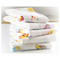 Trance Home Linen Super Soft 100% Cotton Baby Wrapper - New Born Swaddling Sheets, Swaddle Cloth, Wrap Set (100x100 Cm, Nursery Print, Pack of 5), White - 200 TC