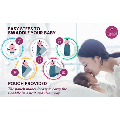Trance Home Linen Super Soft 100% Cotton Baby Wrapper