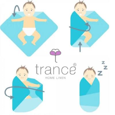 Trance Home Linen Super Soft 100% Cotton Baby Wrapper