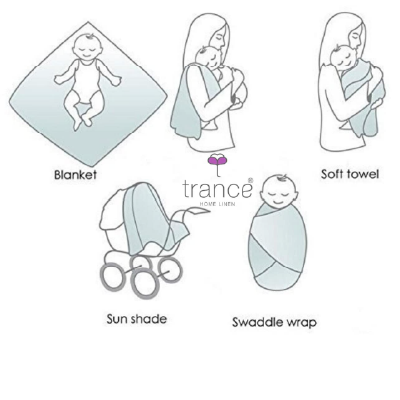 Trance Home Linen Super Soft 100% Cotton Baby Wrapper