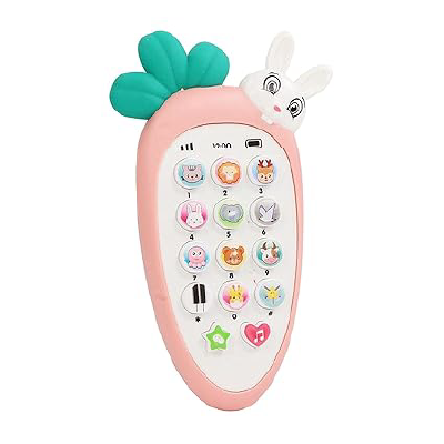 VGRASSP Radish Style Cute Rabbit Face Pretend Play Cell Phone Toy for Kids