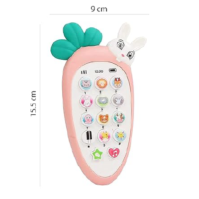 VGRASSP Radish Style Cute Rabbit Face Pretend Play Cell Phone Toy for Kids