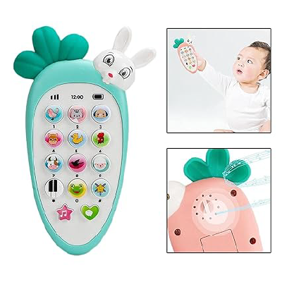 VGRASSP Radish Style Cute Rabbit Face Pretend Play Cell Phone Toy for Kids