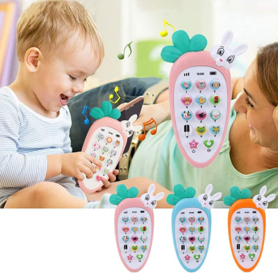 VGRASSP Radish Style Cute Rabbit Face Pretend Play Cell Phone Toy for Kids