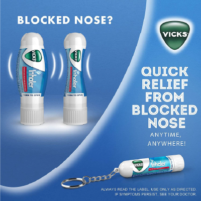 Vicks Inhaler, Portable Nasal Inhaler