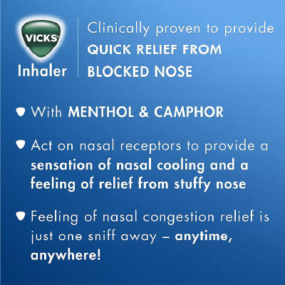 Vicks Inhaler, Portable Nasal Inhaler