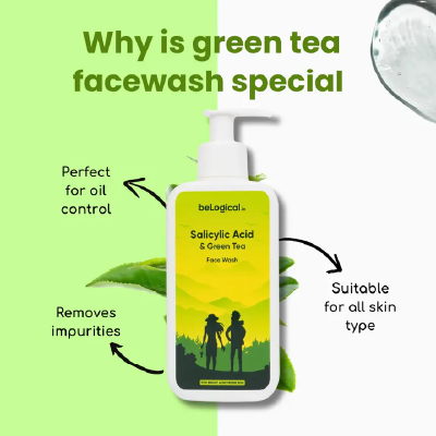 Face Wash - beLogical's 2% Salicylic + Green Tea Face Wash Gel
