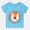 Blue Cute Lion Printed T-Shirt For Baby Boy - (18-24 Months)