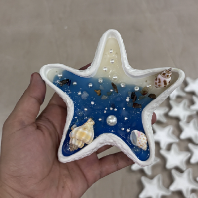 Homemade Starfish Shaped Ocean Theme Candles 