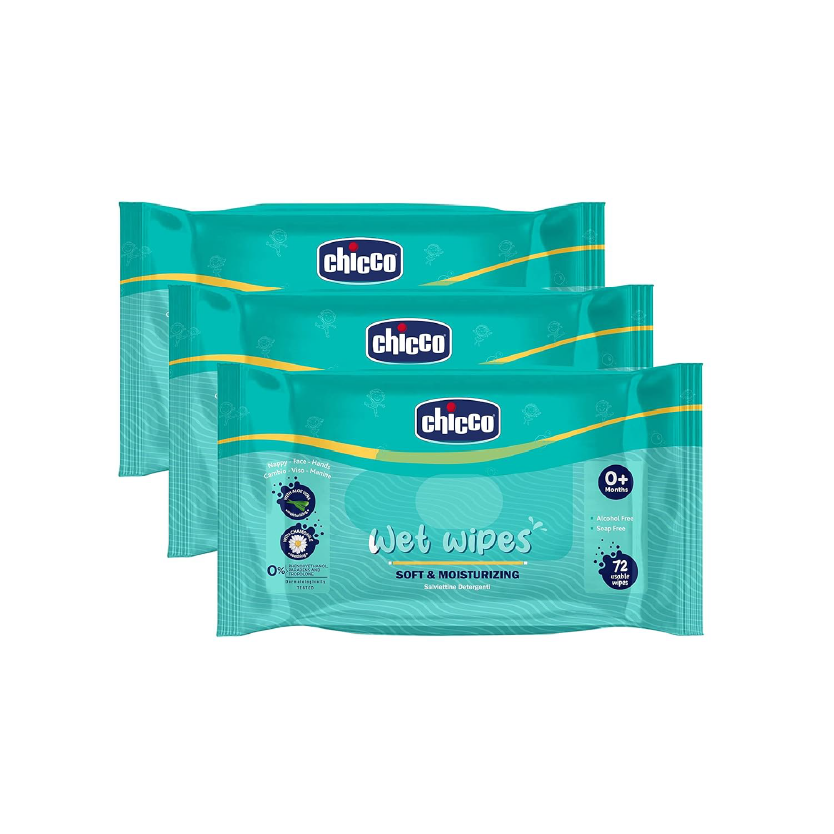 CHICCO Wet Wipes 216PCS(72PCS X 3 Packs)
