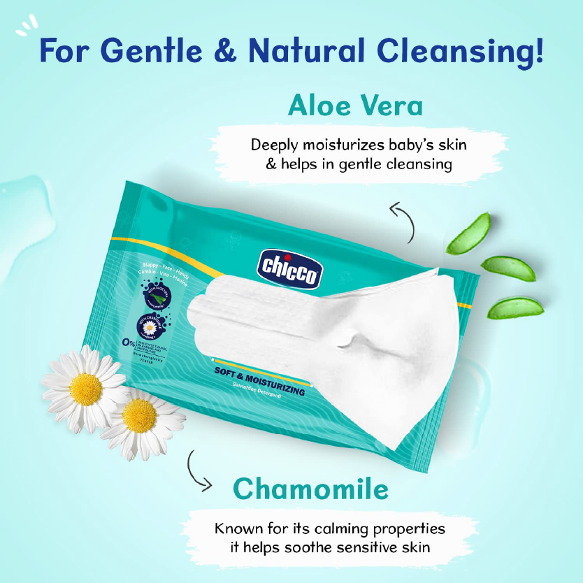 CHICCO Wet Wipes 216PCS(72PCS X 3 Packs)