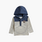 Cream Striped Full Sleeves Hoodie For Baby Boy - (3-6 Months)