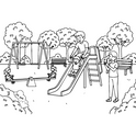 Family Time Coloring Sheet – Playground Edition - Baby Boy | A4 Activity for Parents & Kids